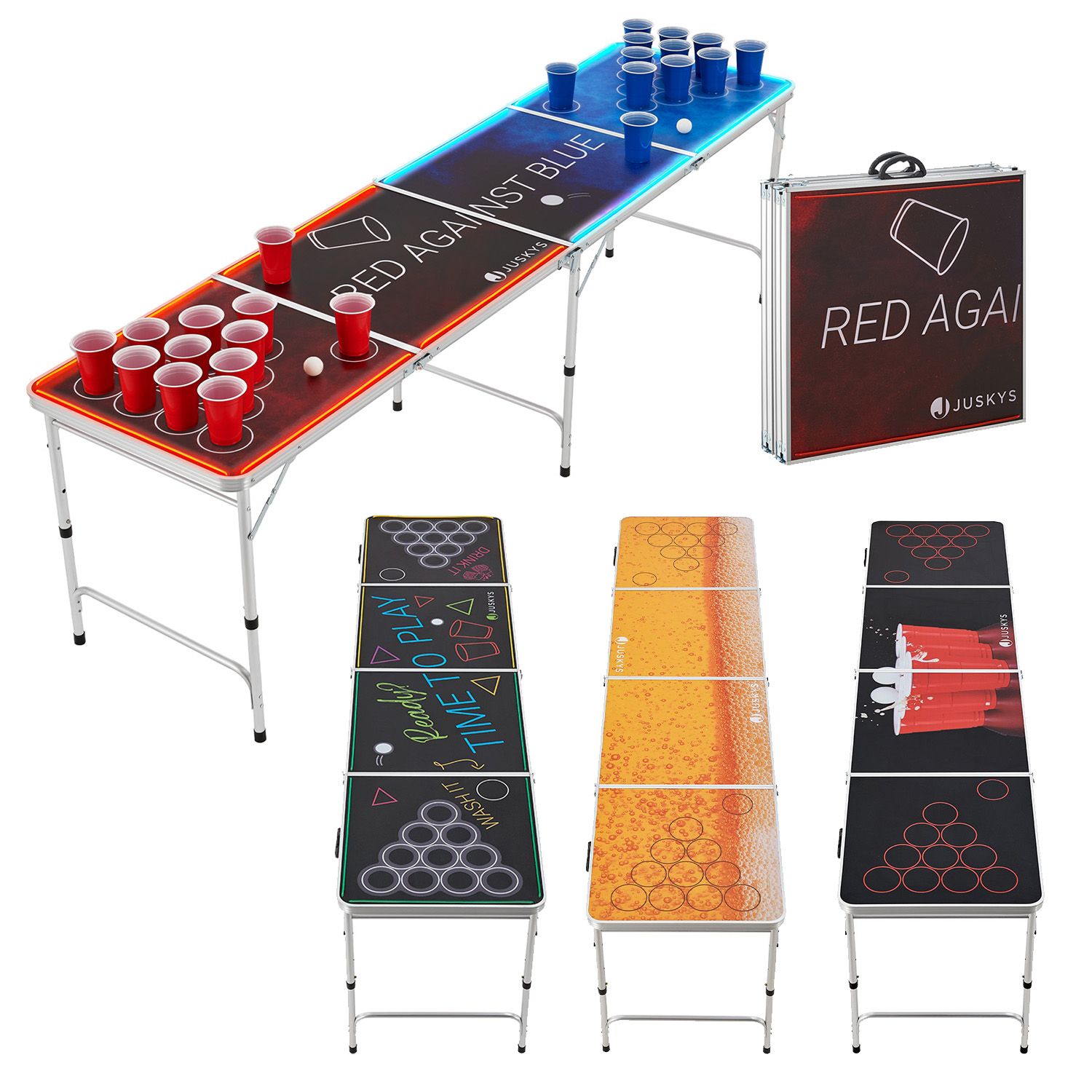 Titelbild Beer Pong Tisch in 4 Farben, mit/ohne Licht