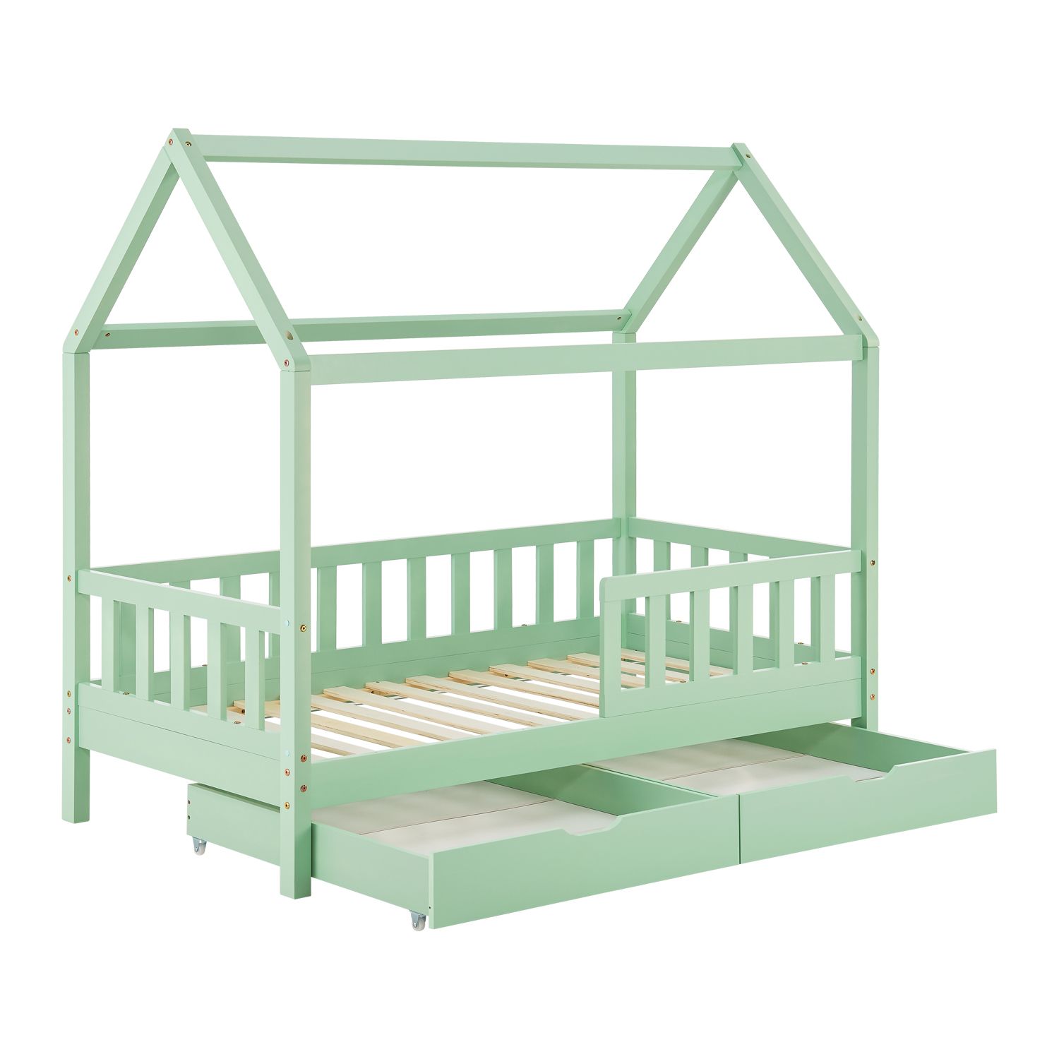 Juskys Kinderbett Marli 80 x 160 cm mit Bettkasten