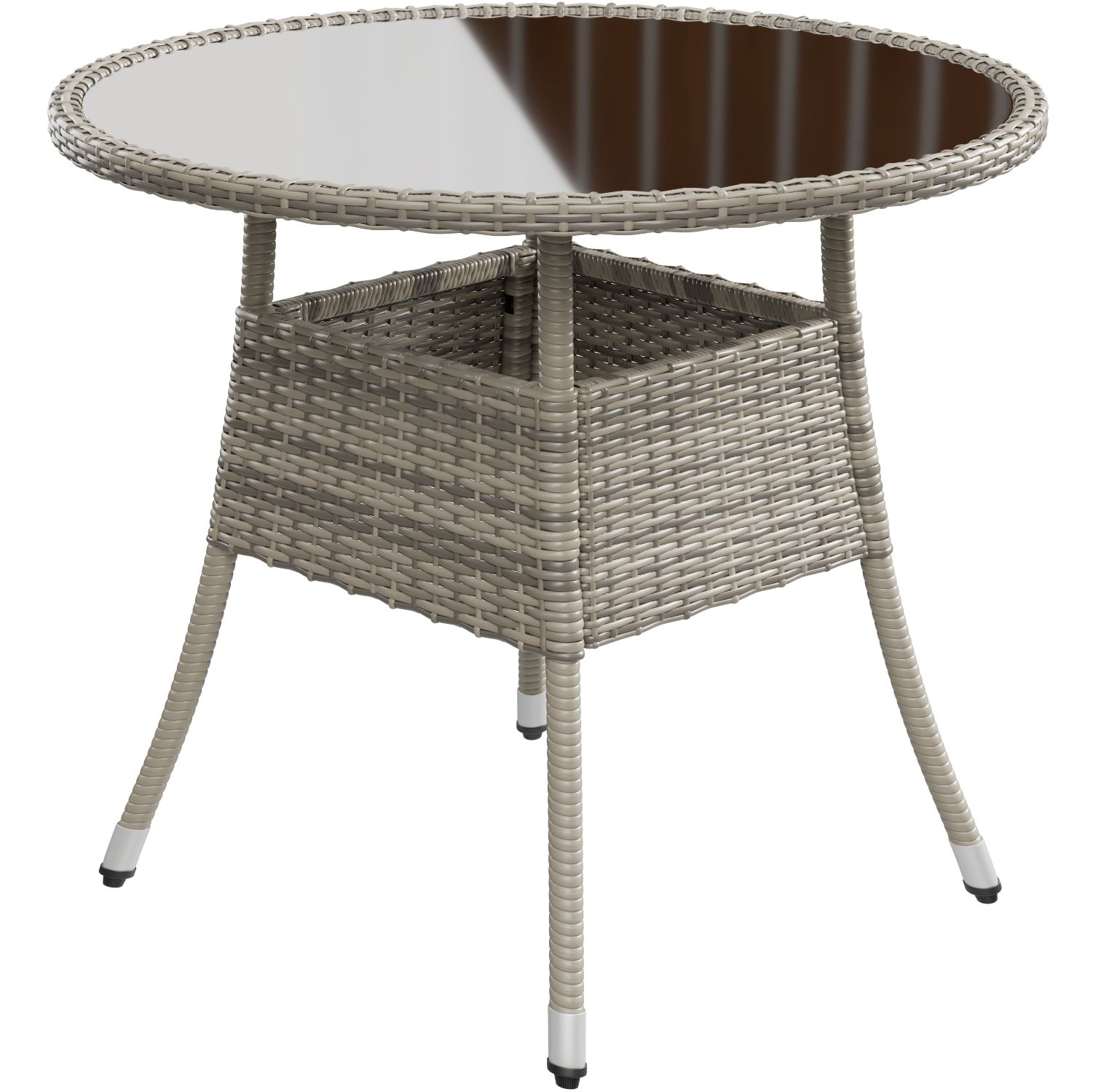 Juskys Runder Polyrattan Gartentisch Yoro