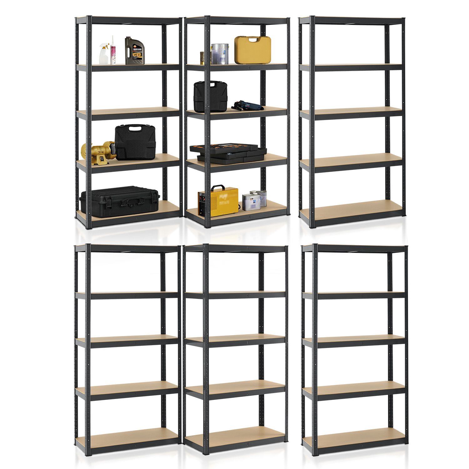 Juskys Lagerregal Basic 2er bis 8er Set 180 x 90 x 40 cm