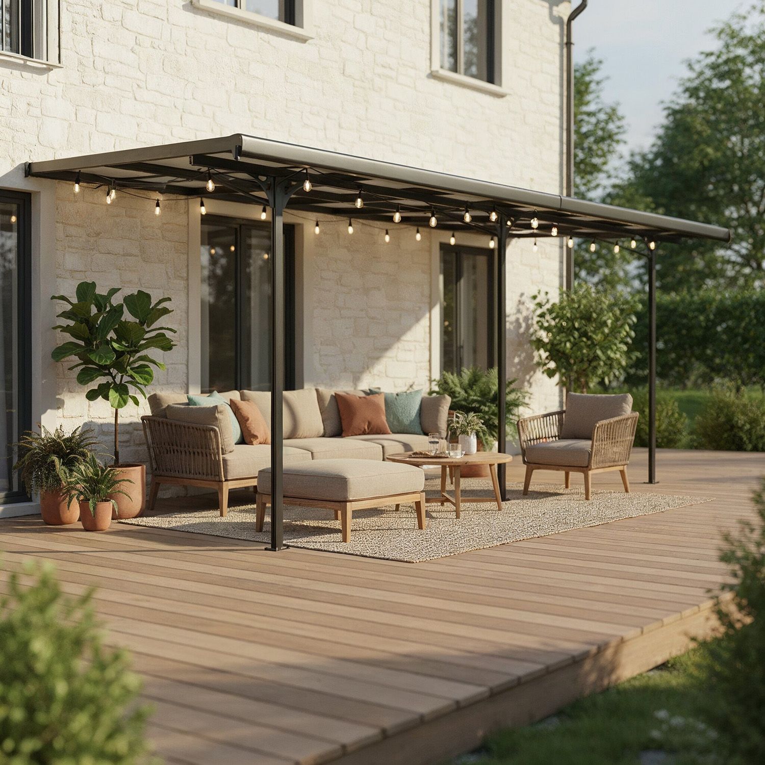 Terrassendach Terrassenüberdachung Vordach 6x3m Überdachung Aluminium