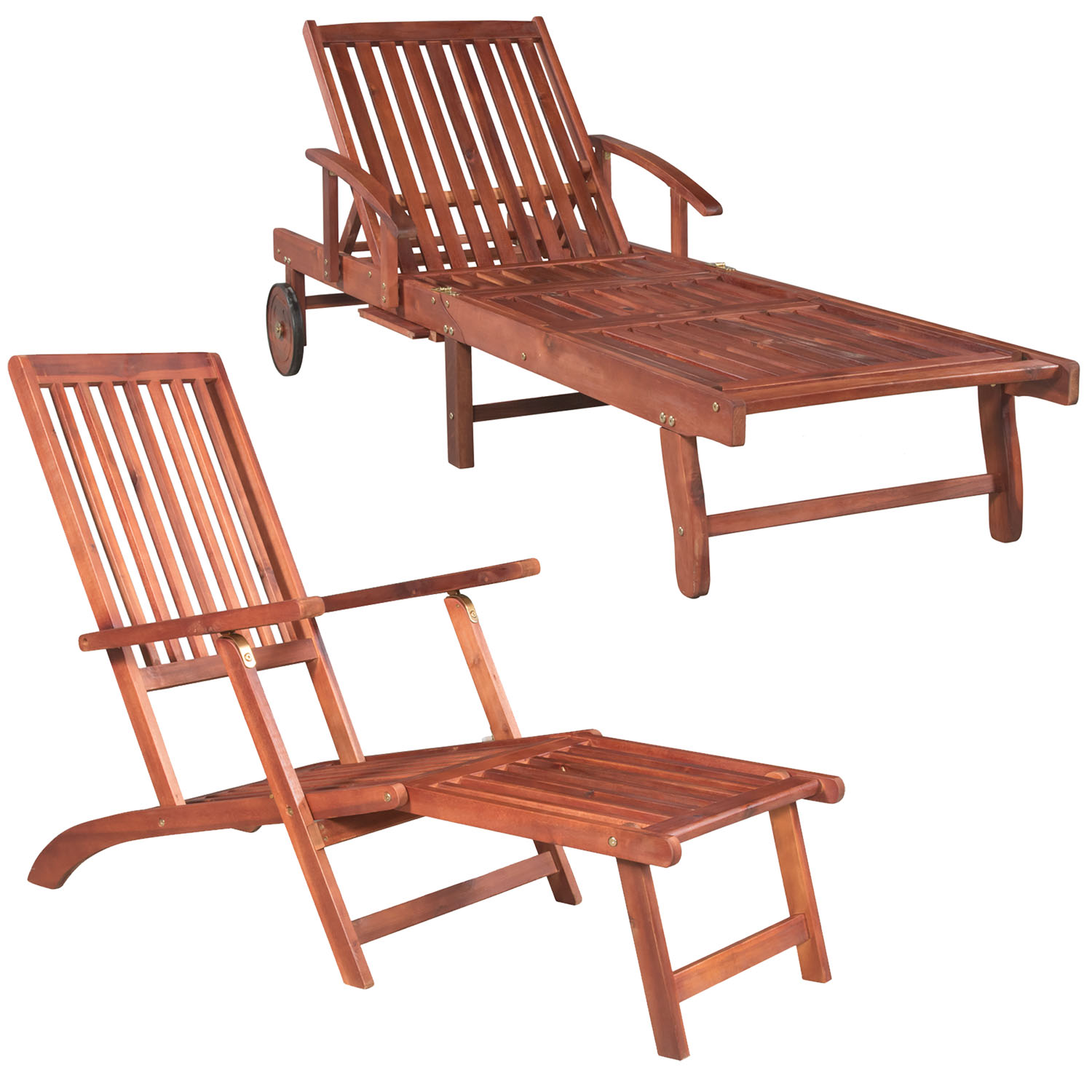 Deckchair Gartenmöbel Sonnenliege Gartenliege Liegestuhl Relaxliege